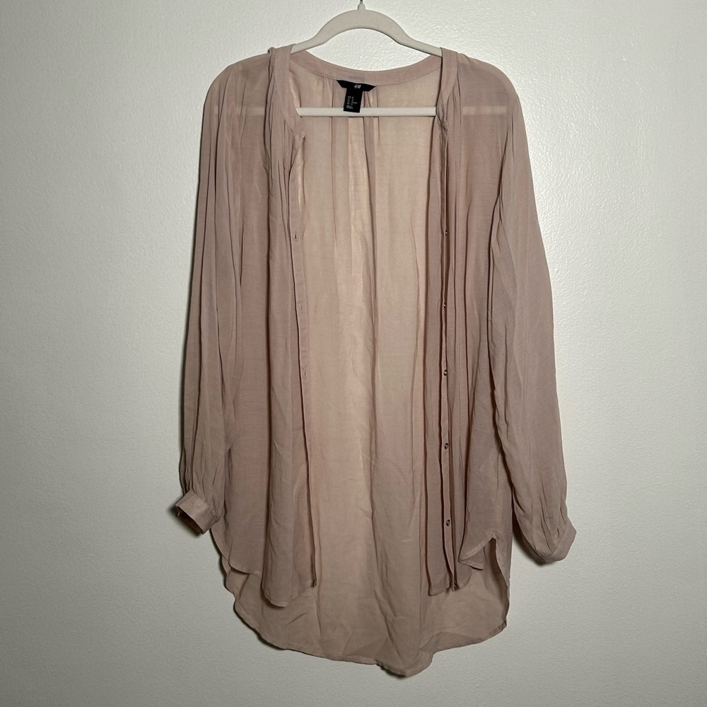 Gorgeous nude blouse worn open or closed